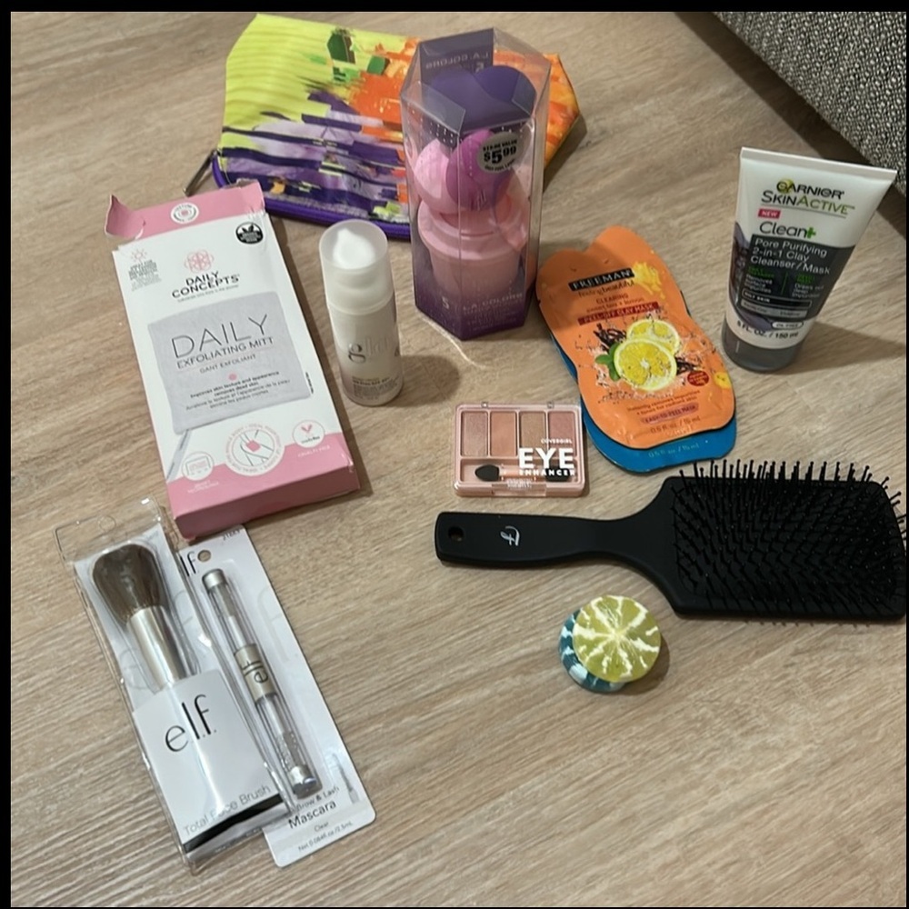 Beauty bundle of makeup skincare hairbrush mitt and masks etc. from Ulta Sephora